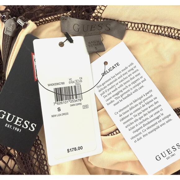 Guess New Liza Lace Halter Sleeveless Maxi Gown Dress Dark Coffee - Small - $178 - Picture 4 of 11
